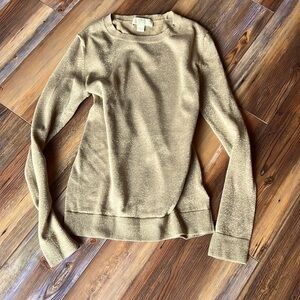 MICHAEL KORS metallic gold crew XS